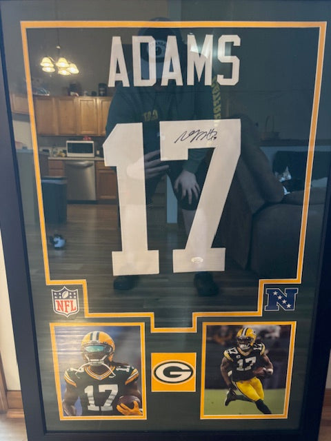 Green Bay Packers Davante Adams Autographed Jersey Framed JSA Certified