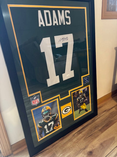 Green Bay Packers Davante Adams Autographed Jersey Framed JSA Certified