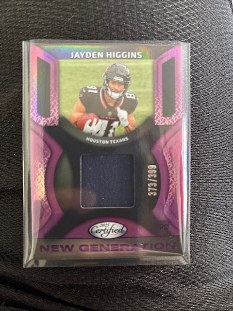 Jayden Higgins 2025 Panini Certified New Generation /399