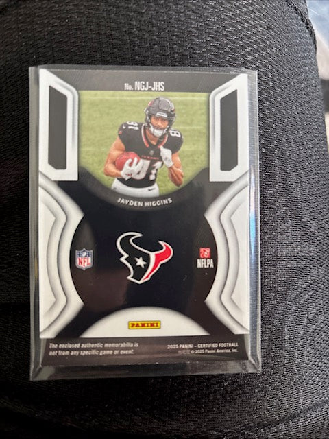 Jayden Higgins 2025 Panini Certified New Generation /399