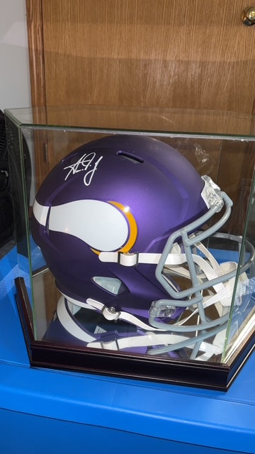Aaron Jones Signed Minnesota Vikings Ridell Helmet Beckett Witnessed w/ Case BAS