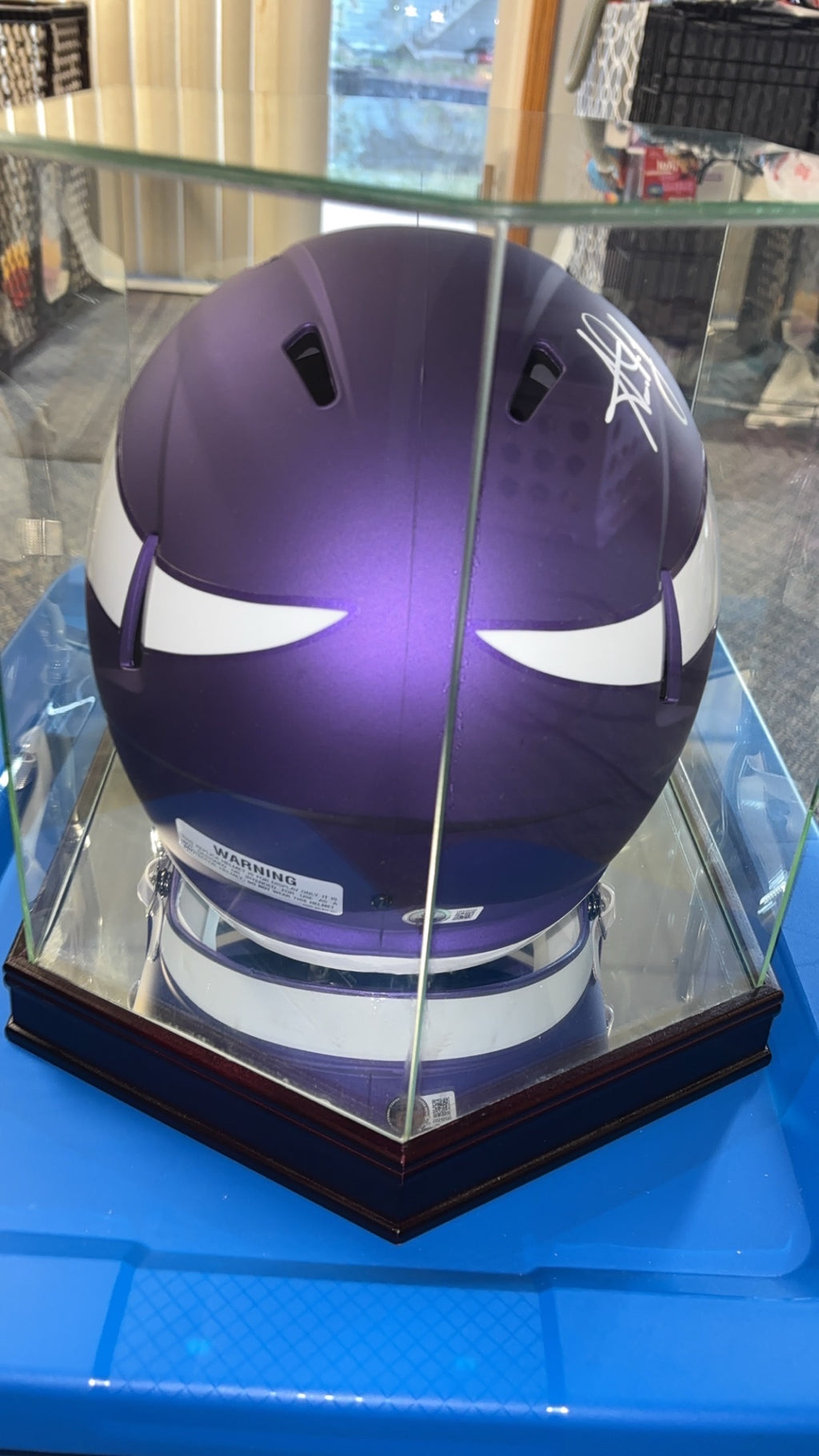 Aaron Jones Signed Minnesota Vikings Ridell Helmet Beckett Witnessed w/ Case BAS